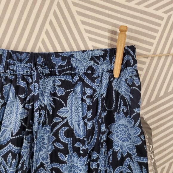 NEW Vintage Pants Size Large Wide Leg Elastic Stretch Waist Pockets Floral Alt - Picture 3 of 8